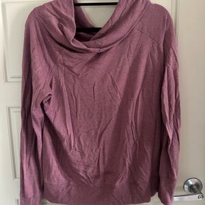 Athleta Studio Barre II Cowl Neck Sweatshirt Modal Blend Mauve Medium